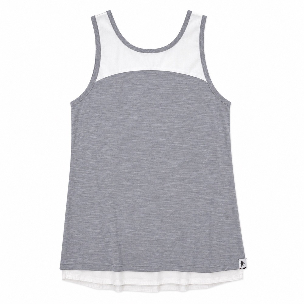 Smartwool Women's Medium Gray White Colorblock Tank Top Merino Wool Blend